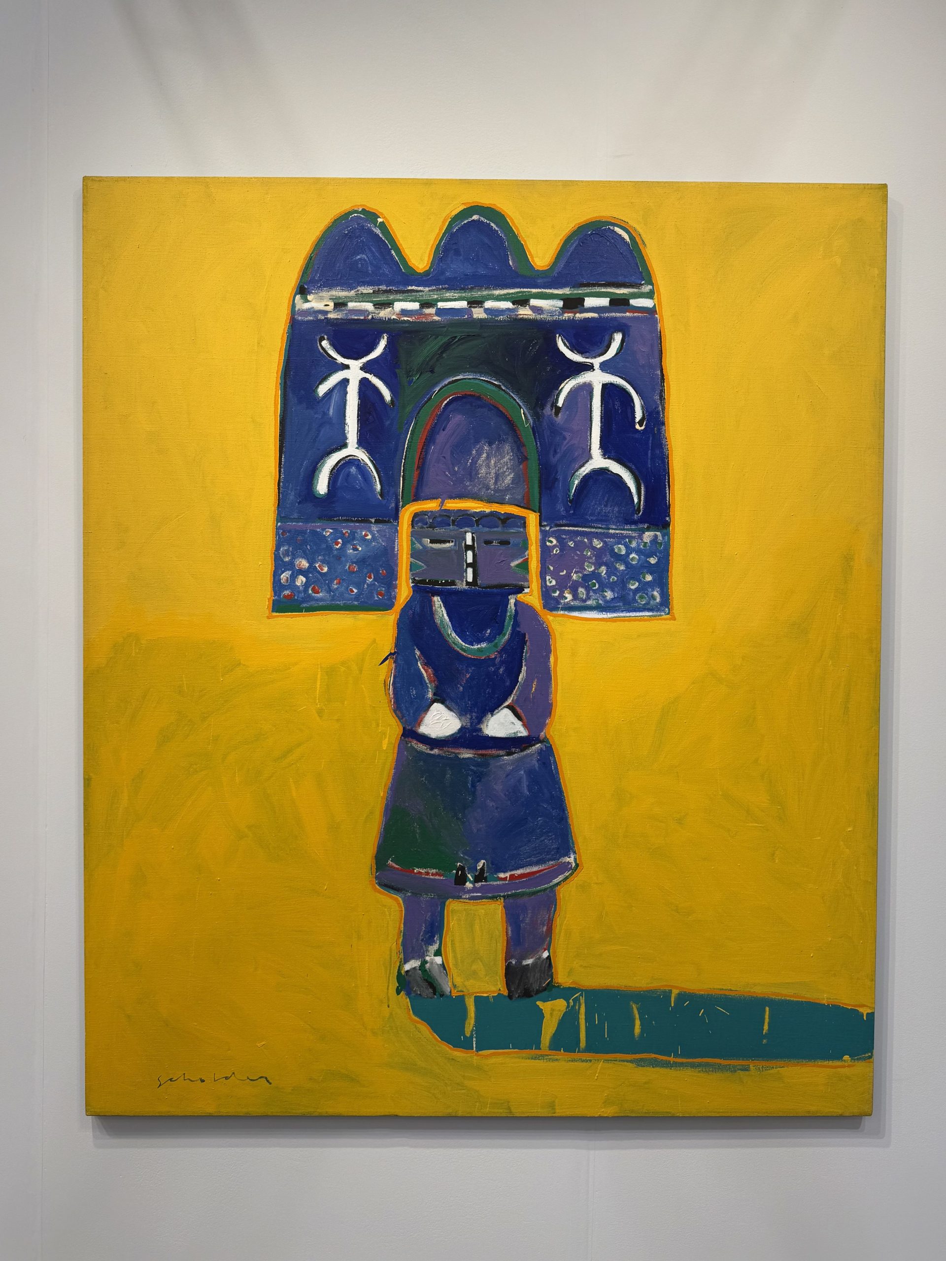 A painting by Native American Luiseño artist Fritz Scholder, at Garth Greenan Gallery's booth, at Frieze LA