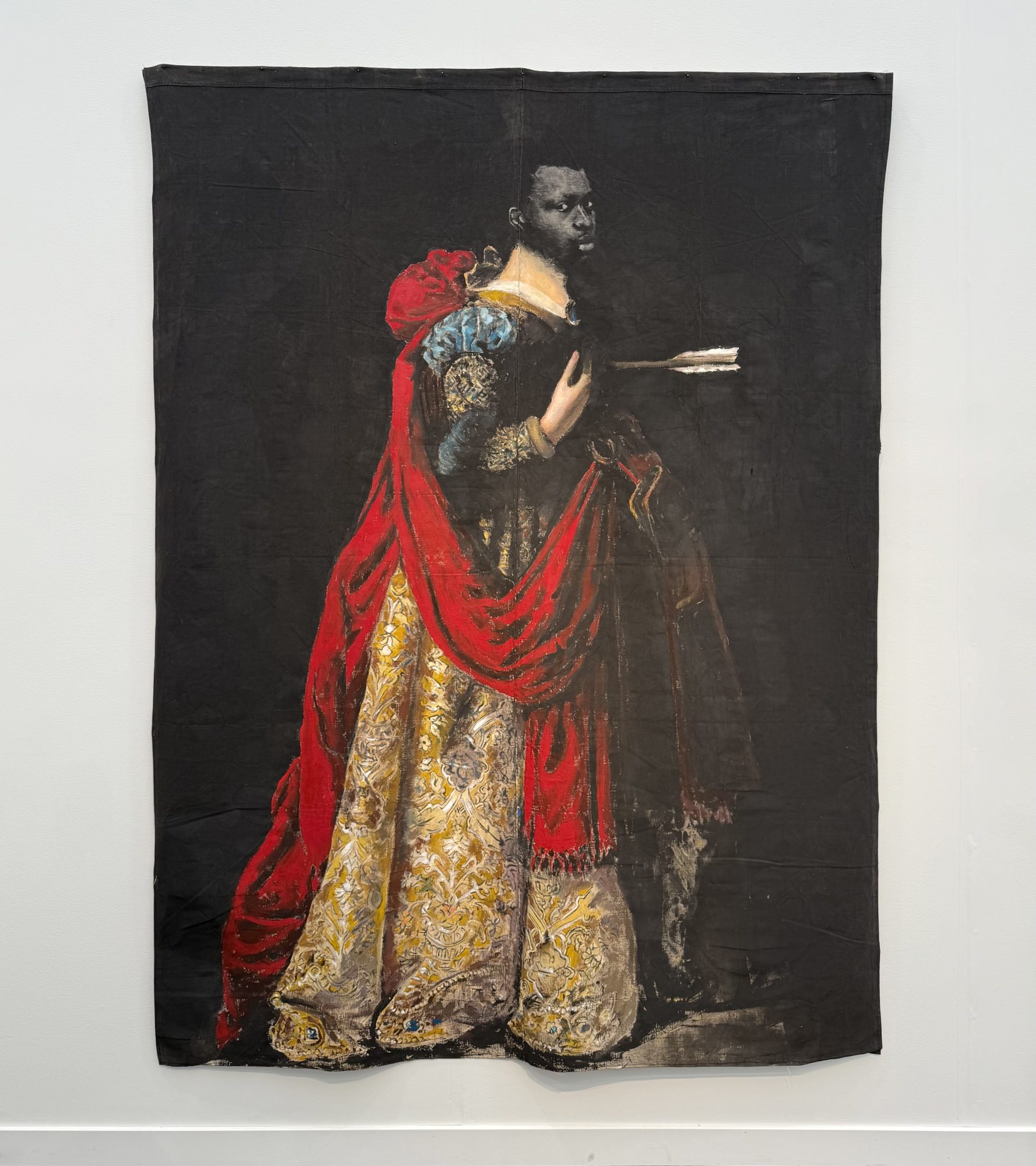 a painting by Romeo Mivekannin at Southern Guild Gallery's booth at Frieze LA