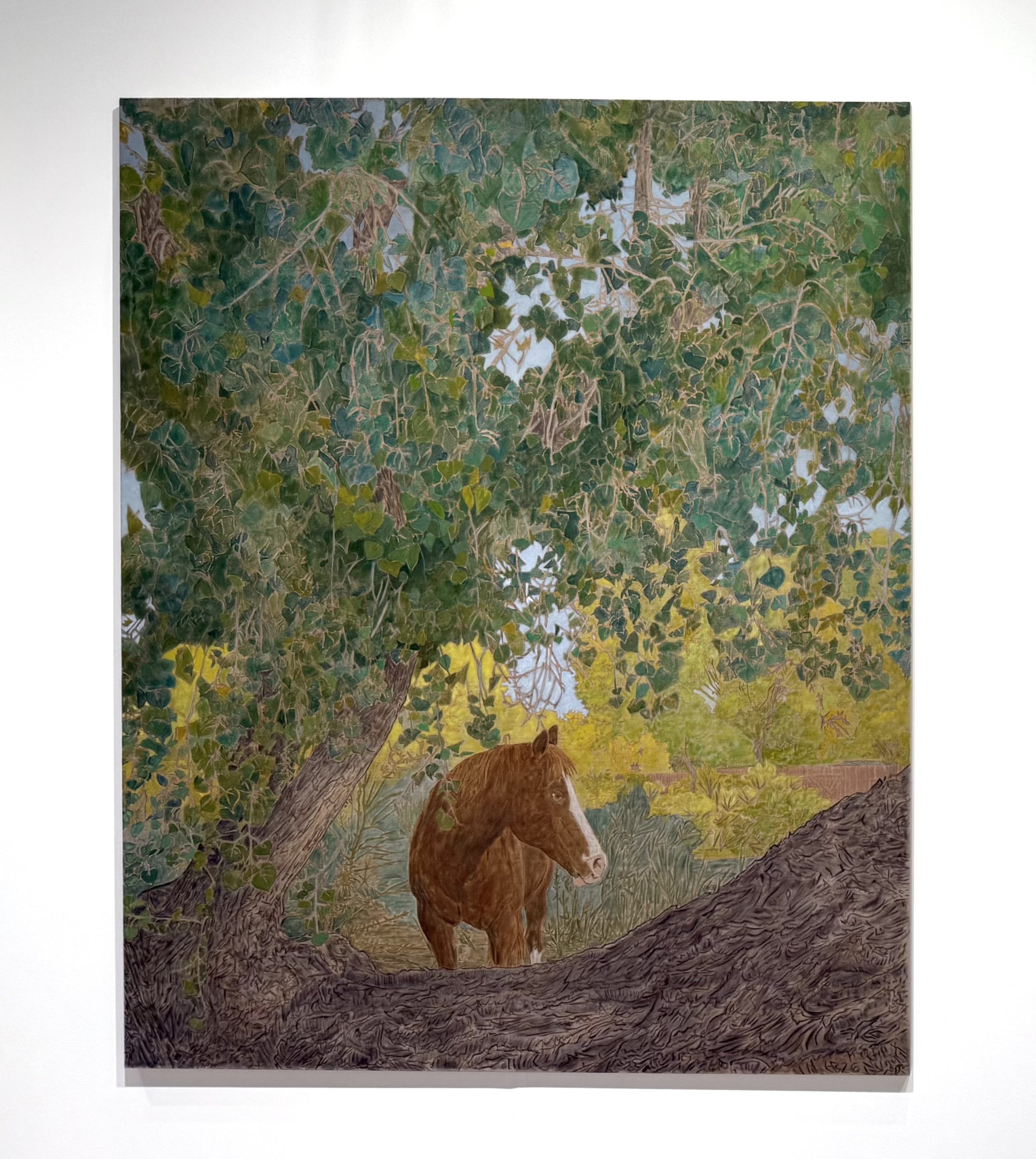 A painting by Hayley Barker at Night Gallery's booth at Frieze New York 2026