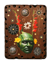 Ashley Bickerton- Green Head Green Head with Inlay 1, 2007 image via Wikipedia Entry