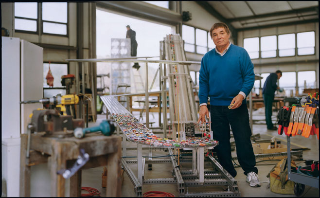 Chris Burden at his studio in Topaga, CA image via wirednewyork.com