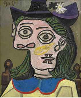 Pablo Picasso Tête de Femme au Chapeau Mauve 1939 Pablo Picasso Tête de Femme au Chapeau Mauve 1939