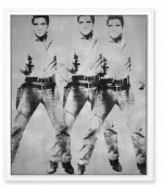 Andy Warhol, Triple Elvis [Ferus Type] (1963), via Christie's