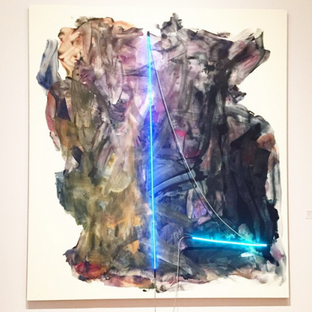 Mary Weatherford, La Noche (2014), via Art Observed