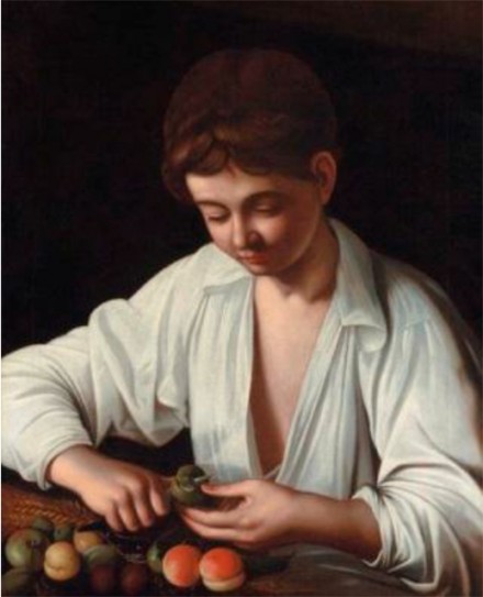 Michelangelo Merisi Da Caravaggio, Boy Peeling A Fruit, via Christie's