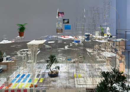 Sarah Sze, Still Life with Desk (2013-2015), via Victoria Miro