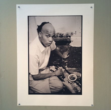 A photo of Jean-Michel Basquiat from the Alexis Adler Archive at Spring Break, via Art Observed