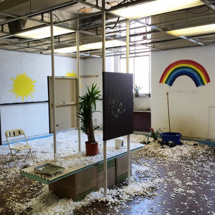 Bizarre Teens with Dustin Yellin at Spring Break, via Art Observed