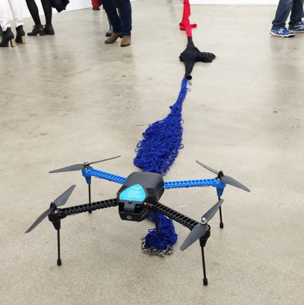 Brad Troemel  (2) Iris 3DR Drone + (4) Vintage Vivienne Westwood SEX Sweaters (2015), via Art Observed