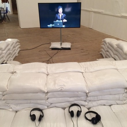 Hito Steyerl at Artist''s Space (Installation View), via Art Observed