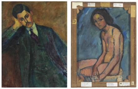 Amedeo Modigliani, Jean Alexandre (recto) Nu assis (verso) (1909), via Christie's