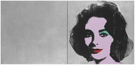 Andy Warhol, Silver Liz (Diptych) (1963-1965), via Art Observed