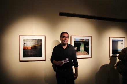 Fernando di Sisto at his exhibition opneing, via Art Observed