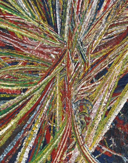 Mark Grotjahn, Untitled (Into and Behind the Green Eyes of the Tiger Monkey Face 43.18) (2011), via Sotheby's