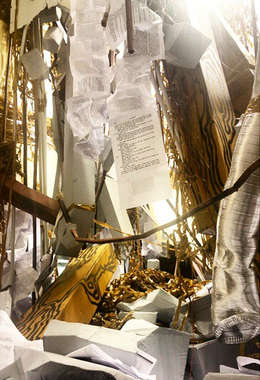 Thomas Hirschhorn, Ceiling Off (2015), via Art Observed