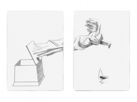 Christoph Niemann, Helden in Pantoffeln and Definition des Ruhms 2015, via the artist and Galerie Max Hetzler, Berlin I Paris, photo: def-image.com