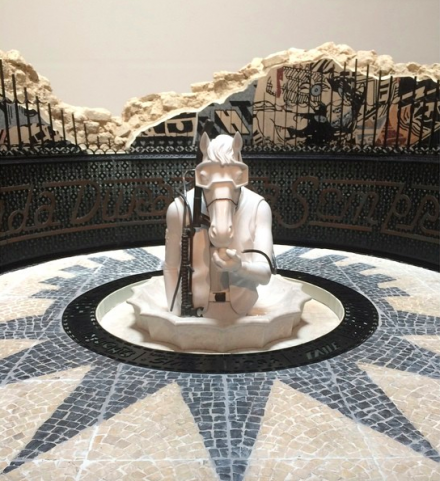 FAILE, FAILE Temple (detail) (2015) via Brooklyn Museum