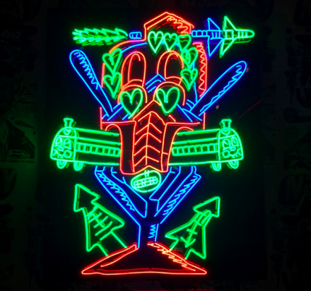 FAILE, The FAILE & BÄST Deluxx Fluxx Arcade (2015) via Art Observed