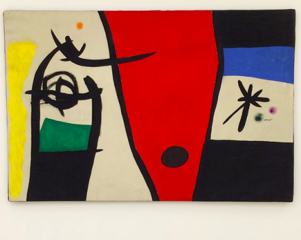 Joan Miró, Woman with the Voice of a Nightingale in the Night (1971), via Art Observed