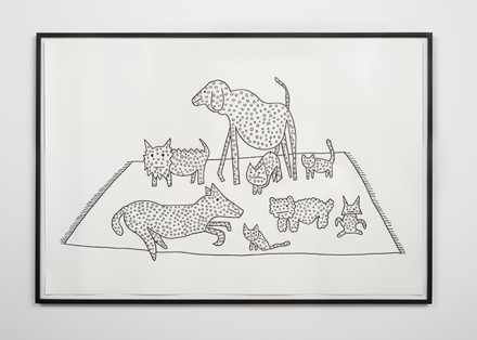 Olaf Breuning, A Lot of Animals Are Looking Good on a Carpet (2015), via Michael Benevento