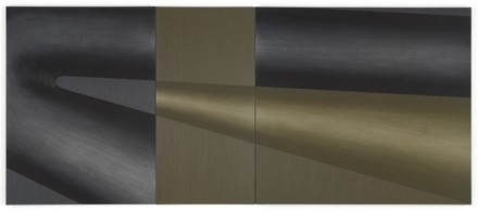 Lee Lonzano, "Slide", 1965 Oil on canvas, 3 parts, via Hauser & Wirth