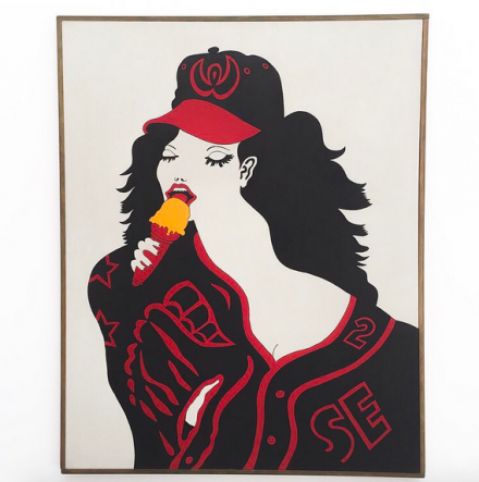 Karl Wirsum, Baseball Girl (1964), via Art Observed