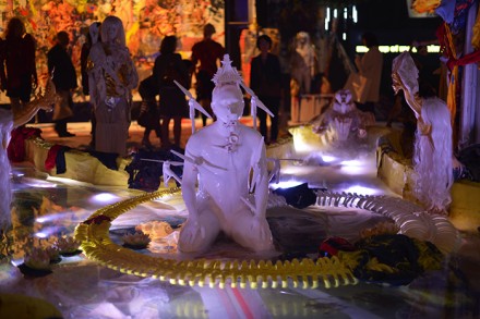 Korakrit Arunanondchai, Painting with history in a room filled with people with funny names 3 (2015), all photos by D. Mookherjee for Art Observed