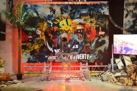 Korakrit Arunanondchai, Painting with history in a room filled with people with funny names 3 (2015), all photos by D. Mookherjee for Art Observed