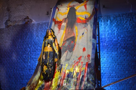 Korakrit Arunanondchai, Painting with history in a room filled with people with funny names 3 (2015), all photos by D. Mookherjee for Art Observed