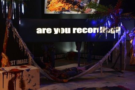 Korakrit Arunanondchai, Painting with history in a room filled with people with funny names 3 (2015), all photos by D. Mookherjee for Art Observed