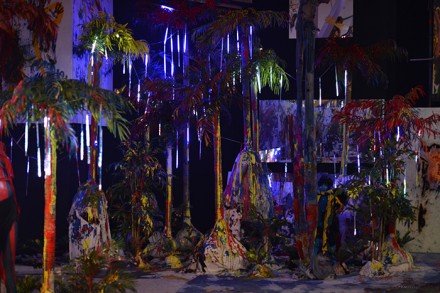 Korakrit Arunanondchai, Painting with history in a room filled with people with funny names 3 (2015), all photos by D. Mookherjee for Art Observed