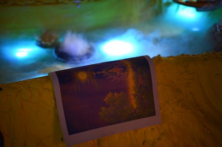 Korakrit Arunanondchai, Painting with history in a room filled with people with funny names 3 (2015), all photos by D. Mookherjee for Art Observed