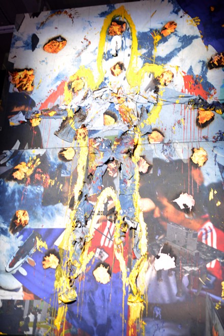 Korakrit Arunanondchai, Painting with history in a room filled with people with funny names 3 (2015), all photos by D. Mookherjee for Art Observed