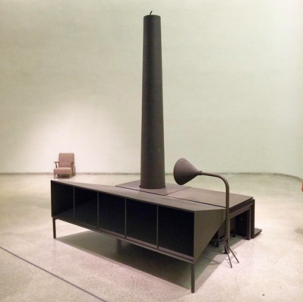 Mark Manders, Room with Reduced Chair and Camouflaged Factory (2003) , via Art Observed