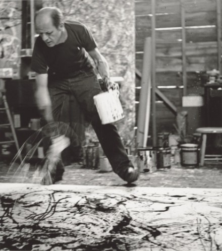 Jackson Pollock in the studio, courtesy Tate Liverpool