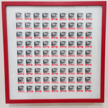 Barbara Kruger Stamps at East of Borneo, via Art Observed