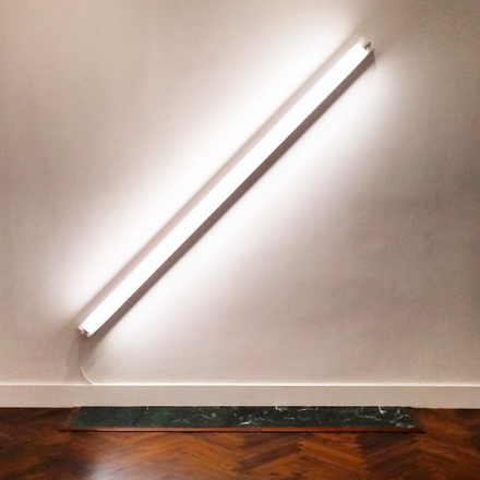 Dan Flavin, the diagonal of May 25th, 1963 (1963), via Art Observed