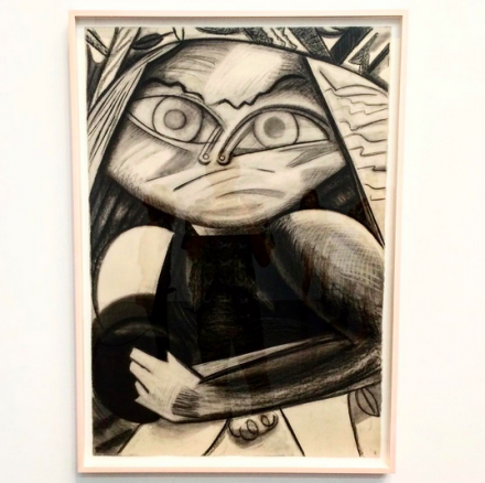 Dana Schutz, Bowler (2015), via Art Observed