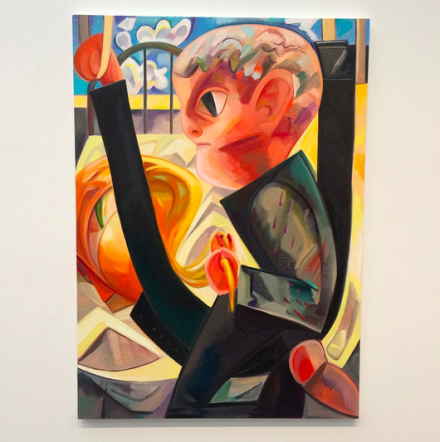 Dana Schutz, Horsey Situation (2015), via Art Observed