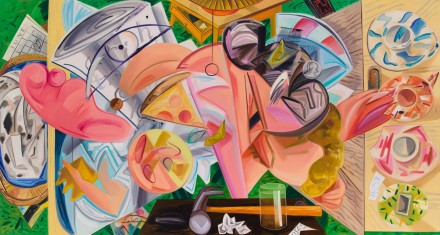 Dana Schutz, Shaking Out the Bed (2015), via Petzel
