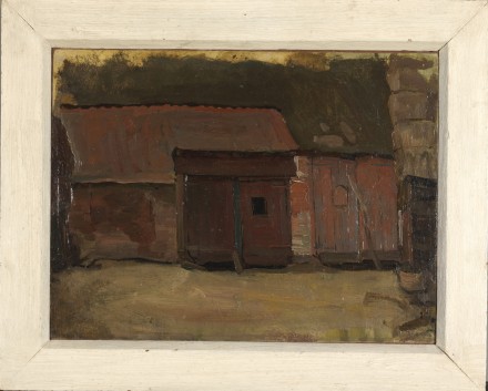 Piet Mondrian, Scheunentüren eines Brabanter Bauern-hofgebÃ¤udes (1904) photo courtesy Martin Gropius Bau © Gemeentemuseum Den Haag, Nie-derlande