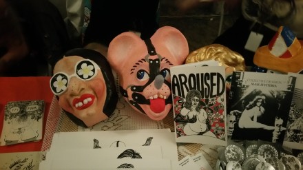 Work by Jennifer Calandra in the Zine tent outside