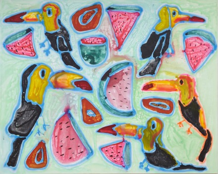 Katherine Bernhardt, Jungle Food (2015), courtesy Venus Over Manhattan