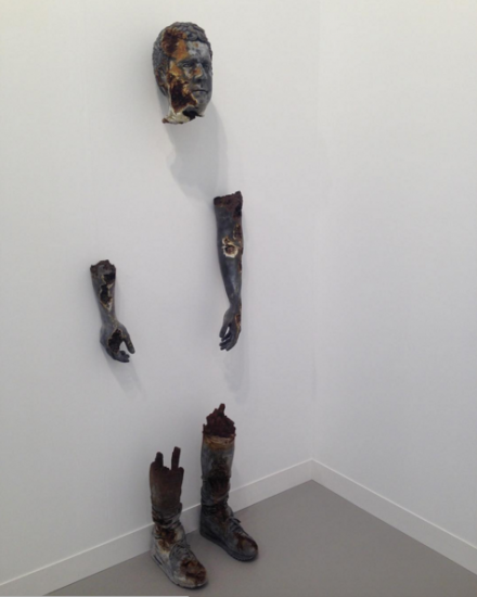 Daniel Arsham, Steel Broken Figure (2015), at Galerie Perrotin