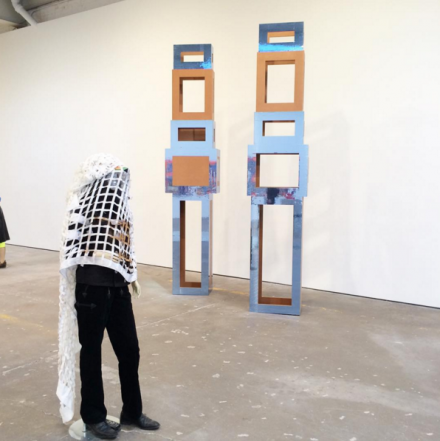 Isa Genzken, Schauspeler II, 5 (2014) and Untitled (2015), via Art Observed