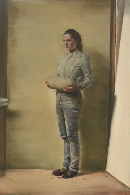 Michaël Borremans, Girl With Duck (2011), via Sotheby's