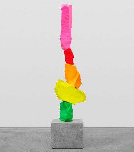 Ugo Rondinone, green yellow orange red pink mountain (2015)