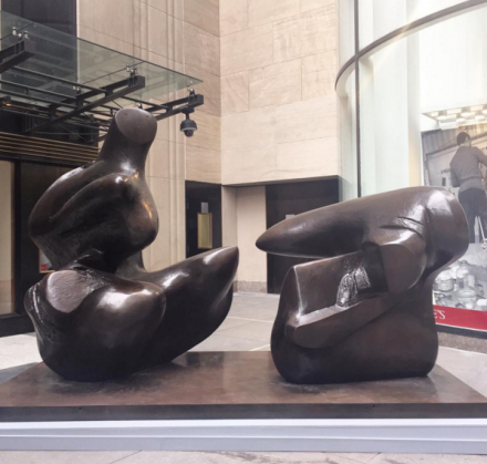 Henry Moore, Two Piece Reclining Figure Points (1973), via Rae Wang for Art Observed