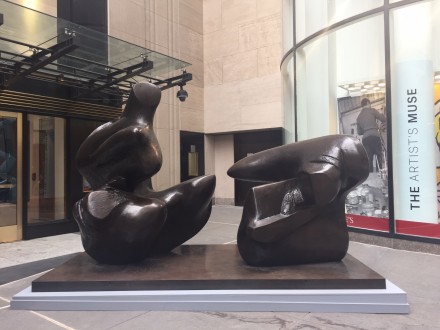 HENRY MOORE, TWO PIECE RECLINING FIGURE: POINTS