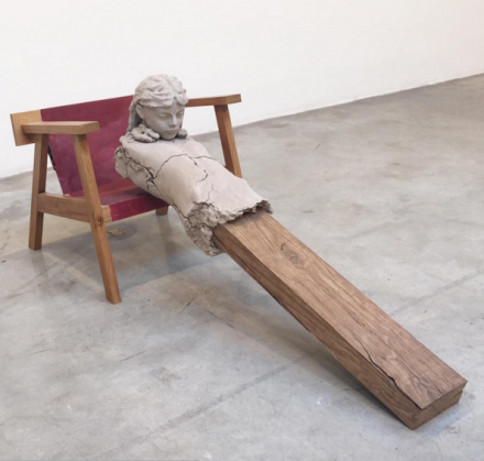 Mark Manders, Dry Figure on Chair (2015), via Rae Wang for Art Observed